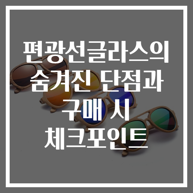 편광선글라스의 숨겨진 단점과 구매 시 체크포인트